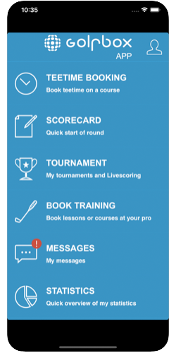 GolfBox App skærmbillede